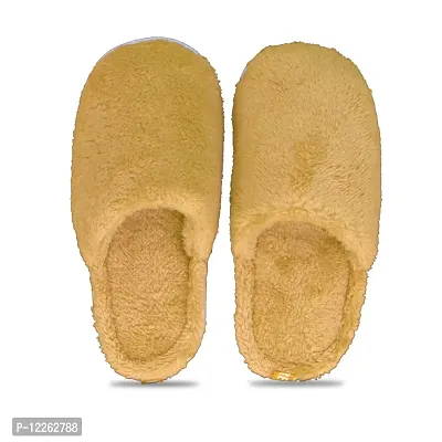 HEYINZ Winter Home wear Warm Fur slipper flip-flop for Men and women (Yellow, numeric_6)