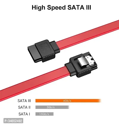 Pack of 2 Sata III Data Cable Compatible for Sata HDD,SSD,CD Drive, CD-thumb2