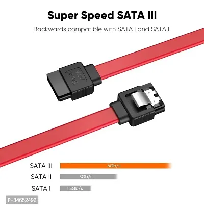 Pack of 2 Sata III Data Cable Compatible for Sata HDD,SSD,CD Drive, CD-thumb3