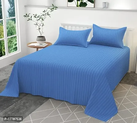 Stylish Polycotton Solid Double Bedsheet With 2 Pillow Covers