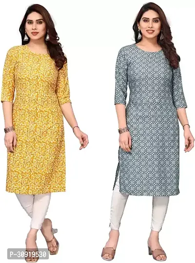 Stylish Multicoloured Cotton Silk Kurta Bottom Set For Women Pack of 2-thumb0