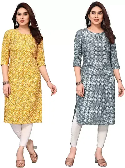 Trendy Straight Crepe Kurta Combo For Women