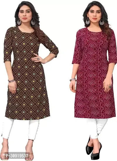 Stylish Multicoloured Cotton Silk Kurta Bottom Set For Women Pack of 2-thumb0