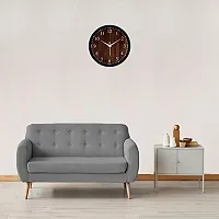 EFINITO 12 inch Wooden Checkered Wall Clock Silent for Room Home Kitchen Bedroom Office-thumb2