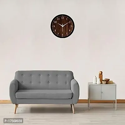 EFINITO 12 inch Wooden Checkered Wall Clock Silent for Room Home Kitchen Bedroom Office-thumb3