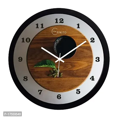 EFINITO 12.5 Inches Wall Clock for Home Living Room Bedroom Office Hall Kids Room (Silent Movement, Black Frame) IT-71