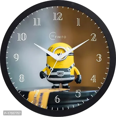 EFINITO 12.5 Inch Minion Wall Clock for Home Living Room Bedroom Office Silent Movement