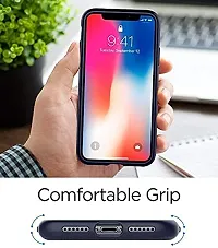 EFINITO Slim Fit Liquid Silicone Back Cover for Apple iPhone X iPhone Xs Shockproof Protective Case Cover with Microfiber Lining - Black-thumb3