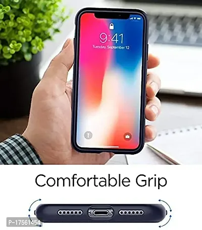 EFINITO Slim Fit Liquid Silicone Back Cover for Apple iPhone X iPhone Xs Shockproof Protective Case Cover with Microfiber Lining - Black-thumb4