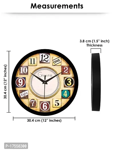 EFINITO Wall Clock for Home/Living Room/Bedroom/Office/Kitchen/Kids Room - Silent Movement - 12 INCH-thumb4