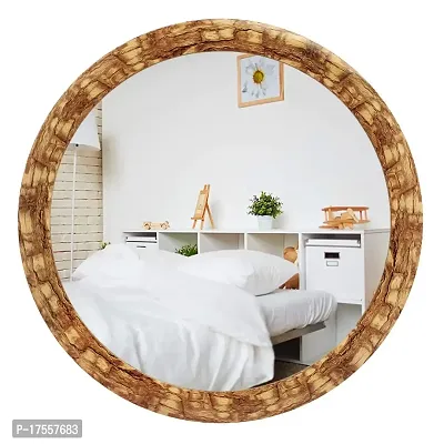 EFINITO 13 Inches Round Wall Mirror for Bathroom Wash Basin Living Room Bedroom Drawing Room Makeup Vanity Mirror, ?Framed-thumb0