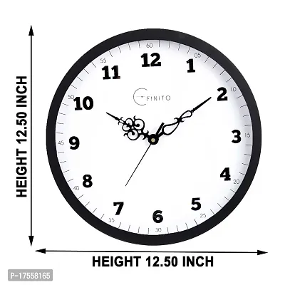 EFINITO 12.5 Inches Stylish White Silent Wall Clock for Home Living Room Bedroom Office-thumb2