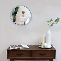 EFINITO 13 Inches Silver Round Wall Mirror for Bathroom Wash Basin Living Room Bedroom Drawing Room Makeup Vanity Mirror-thumb3