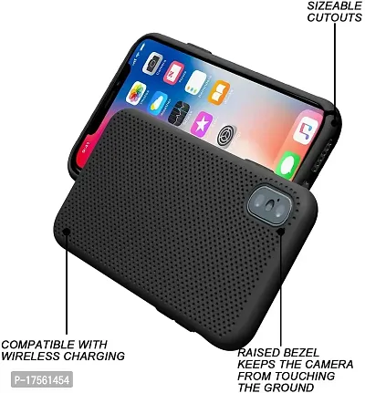 EFINITO Slim Fit Liquid Silicone Back Cover for Apple iPhone X iPhone Xs Shockproof Protective Case Cover with Microfiber Lining - Black-thumb3