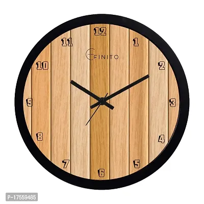 EFINITO 13 Inch Wooden Fancy Wall Clock for Home Living Room Office Bedroom Hall Kids Room Silent Movement-thumb0