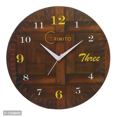 EFINITO 12 inches Wooden Rustic Woodens Wall Clock for Home Living Rooms Stylish Bedroom - Step Movement