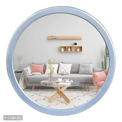 EFINITO 13 Inches Silver Round Wall Mirror for Bathroom Wash Basin Living Room Bedroom Drawing Room Makeup Vanity Mirror-thumb0