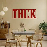 EFINITO THINK written photo Design Wall Art, Wall Decor, Red Wooden home decor items for Livingroom Bedroom Kitchen Office Cafe Wall (12 Inch) (12 Inch)-thumb3