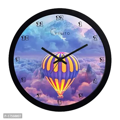 EFINITO 13 Inch Hot Air Balloon Wall Clock for Home Living Room Office Bedroom Hall Kids Room Silent Movement-thumb0