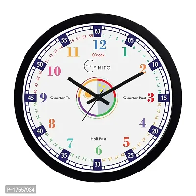 EFINITO 12 Inches Time Teaching Wall Clock for Kids That Helps time Learning Faster and Fun- Silent Movement