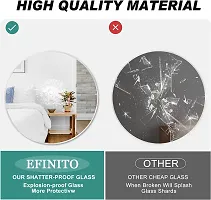 EFINITO 13 Inch Round Wall Mirror for Bathroom Wash Basin Living Room Bedroom Drawing Room Makeup Vanity Mirror - White-thumb3