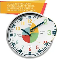 EFINITO Plastic White Telling Time Analog Silent Teaching Clock for Homeschool, Classroom, Teachers and Parents-thumb2