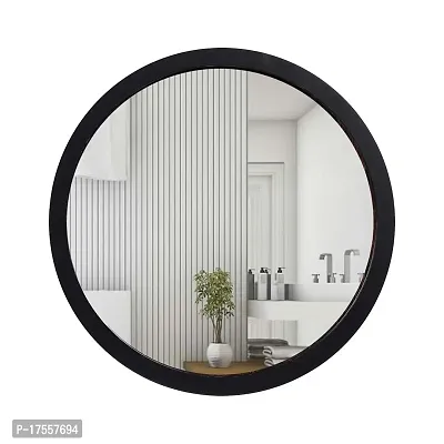 EFINITO 32 cms Round Wall Mirror for Bathroom Wash Basin Bedroom Drawing Room Makeup Vanity Mirror(Framed)