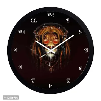 EFINITO 13 Inch Shining Lion Wall Clock for Home Living Room Office Bedroom Hall Kids Room Silent Movement-thumb0