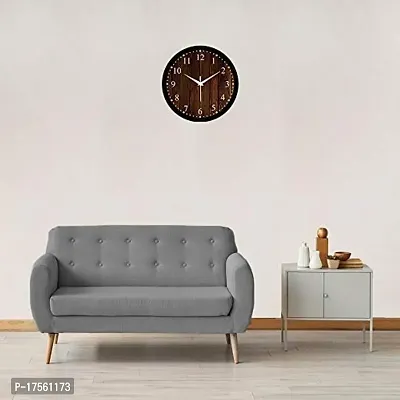 EFINITO 12 inch Wooden Checkered Wall Clock for Home/Kitchen/Living Room/Bedroom-thumb3