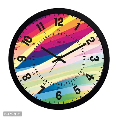 EFINITO 12.5 Inches Wall Clock for Home Living Room Bedroom Office Hall Kids Room (Silent Movement, Black Frame) IT-10