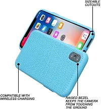 EFINITO Slim Fit Liquid Silicone Back Cover for Apple iPhone X iPhone Xs Shockproof Protective Case Cover with Microfiber Lining - Blue-thumb1