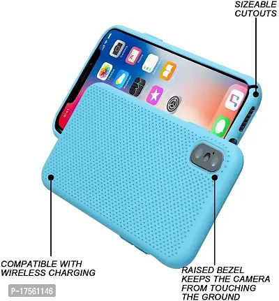 EFINITO Slim Fit Liquid Silicone Back Cover for Apple iPhone X iPhone Xs Shockproof Protective Case Cover with Microfiber Lining - Blue-thumb2