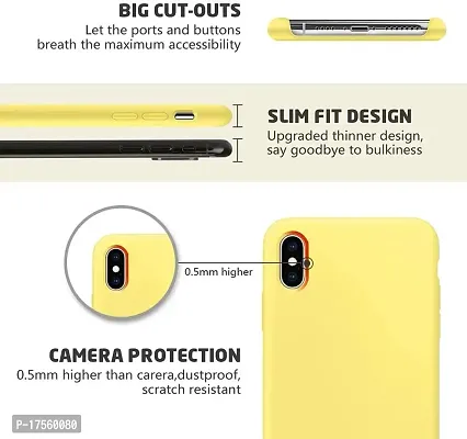 EFINITO iPhone X Case Silicone Case Microfiber Cloth Lining Cushion Compatible with iPhone X - Yellow-thumb2