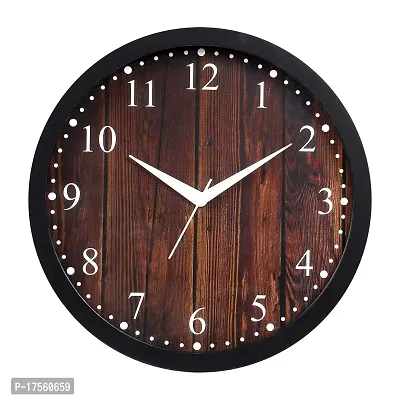 EFINITO 12 inch Wooden Checkered Wall Clock Silent for Room Home Kitchen Bedroom Office