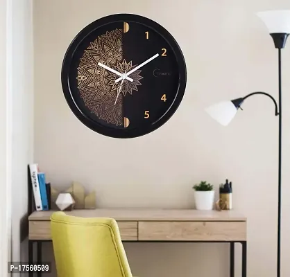 EFINITO 12.5 Inches Wall Clock for Home Living Room Bedroom Office Hall Kids Room (Silent Movement, Black Frame)-thumb2