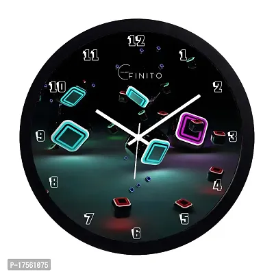 EFINITO 13 Inch 3D Cube Wall Clock for Home Living Room Office Bedroom Hall Kids Room Silent Movement