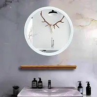 EFINITO 13 Inch Round Wall Mirror for Bathroom Wash Basin Living Room Bedroom Drawing Room Makeup Vanity Mirror - White-thumb1