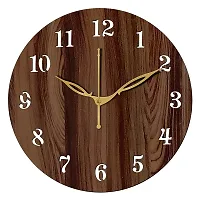 EFINITO Designer Wooden Brown Wall Clock with Wooden Butterflies Stylish Wall Watch for Home Living Room Hall Bedroom Kitchen Office Kids Room - Silent Movement 25cm x 25cm-thumb2