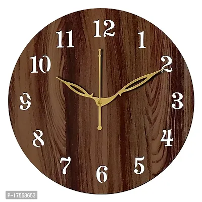 EFINITO Designer Wooden Brown Wall Clock with Wooden Butterflies Stylish Wall Watch for Home Living Room Hall Bedroom Kitchen Office Kids Room - Silent Movement 25cm x 25cm-thumb3