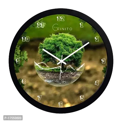 EFINITO 13 Inch Beautiful Nature Wall Clock for Home Living Room Office Bedroom Hall Kids Room Silent Movement-thumb0