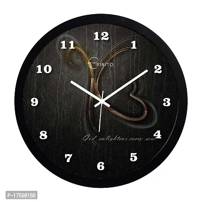 EFINITO 12.5 Inches Wall Clock God Enlightens Every Soul Clock for Home Living Room Bedroom Office Hall Kids Room (Silent Movement, Black Frame) IT-123-thumb0