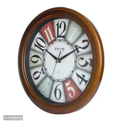 EFINITO 13 Inch Vintage Look Designer Stylish Fancy Round Plastic Wall Clock-thumb2