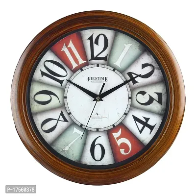 EFINITO 13 Inch Vintage Look Designer Stylish Fancy Round Plastic Wall Clock