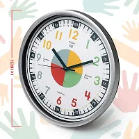 EFINITO Plastic White Telling Time Analog Silent Teaching Clock for Homeschool, Classroom, Teachers and Parents-thumb3