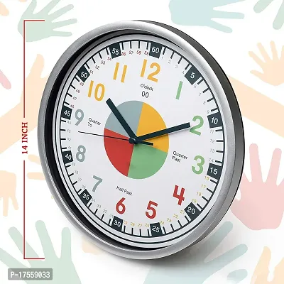 EFINITO Plastic White Telling Time Analog Silent Teaching Clock for Homeschool, Classroom, Teachers and Parents-thumb4