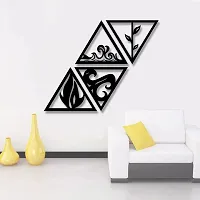 EFINITO Four Elements Wall Art, Wall Decor, Set of Black Wooden Earth Water Fire Air Art 4 Elements of Nature Signs home decor items for Livingroom Bedroom Kitchen Office Wall (23x23) cm each (4pcs)-thumb1