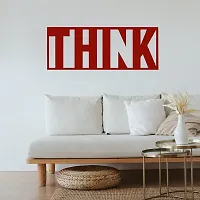 EFINITO THINK written photo Design Wall Art, Wall Decor, Red Wooden home decor items for Livingroom Bedroom Kitchen Office Cafe Wall (12 Inch) (12 Inch)-thumb2