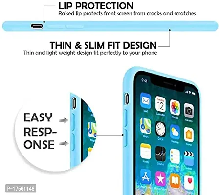 EFINITO Slim Fit Liquid Silicone Back Cover for Apple iPhone X iPhone Xs Shockproof Protective Case Cover with Microfiber Lining - Blue-thumb5