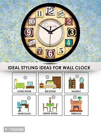 EFINITO Wall Clock for Home/Living Room/Bedroom/Office/Kitchen/Kids Room - Silent Movement - 12 INCH-thumb3