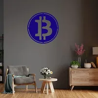 EFINITO Bit Coins Wall Art, Wall Decor, Blue Wooden home decor items for Livingroom Bedroom Kitchen Office Cafe Wall (12 Inch)-thumb2